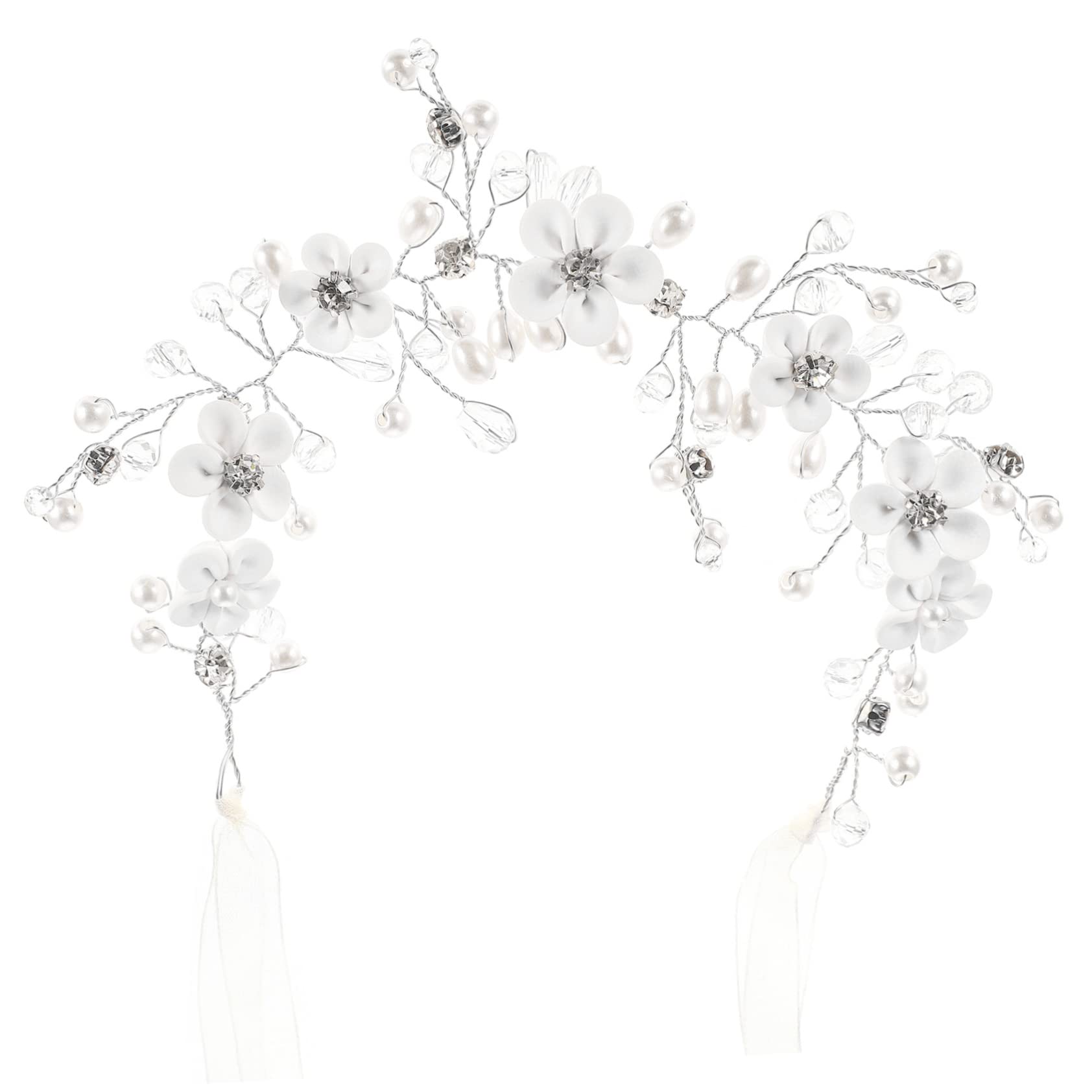Elegant Pearl & Rhinestone Bridal Headband for Women - Beaded Wedding Hair Accessory with Polymer Clay Details | Perfect for Brides, Prom, Parties & Special Occasions