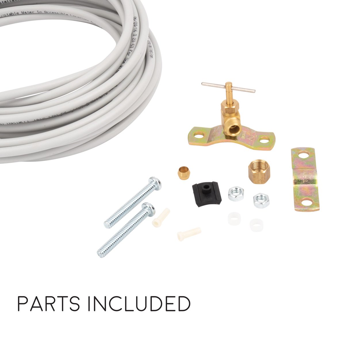 PEX Ice Maker Installation Kit – 25ft Flexible Tubing for Refrigerator Water Lines with Self-Piercing Saddle Valve, 1/4