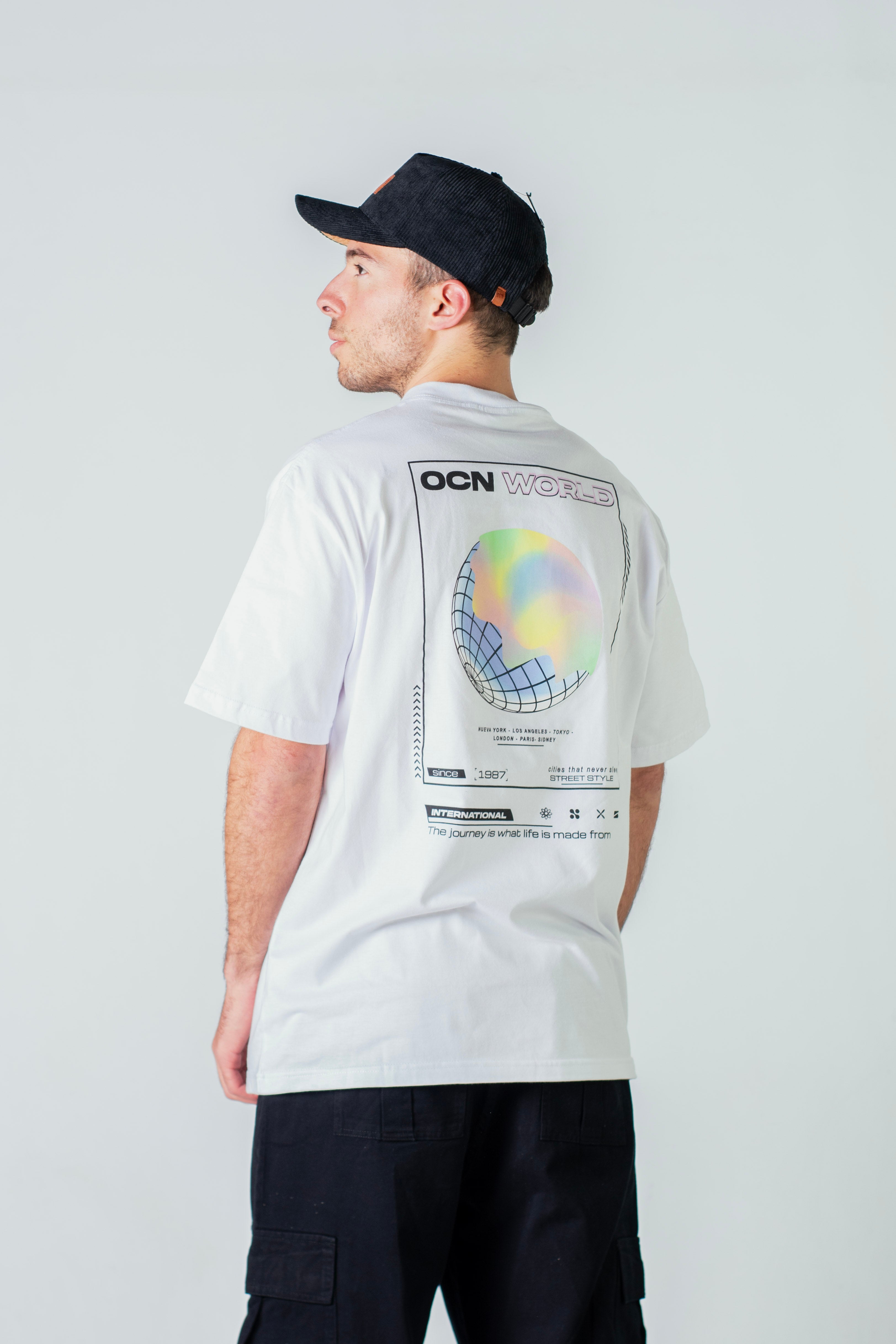 Premium Men's T-Shirt OCN - Soft Cotton White Tee for Casual Wear, Gym & Everyday Comfort | Breathable & Durable Fabric for Men's Fashion