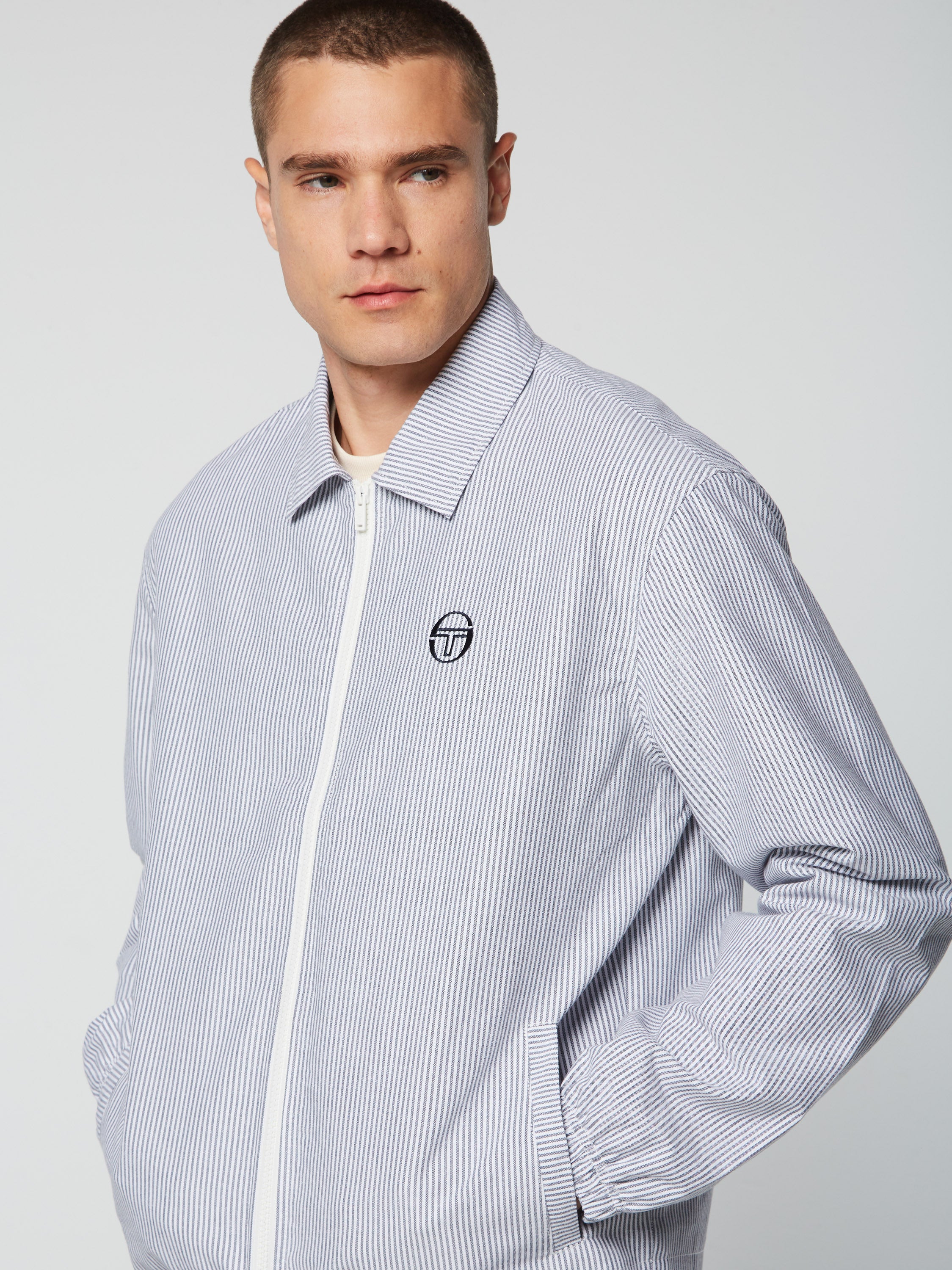 Benvolio Men's Oxford Jacket in Maritime Blue - Lightweight Water-Resistant Casual Coat for Outdoor Activities & Travel