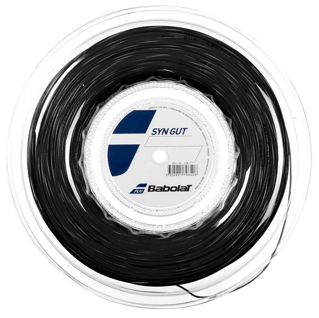 Babolat Synthetic Gut 16/1.30 Tennis String Reel (Black) - Premium Tennis String for Durability & Control - Perfect for Recreational & Competitive Players