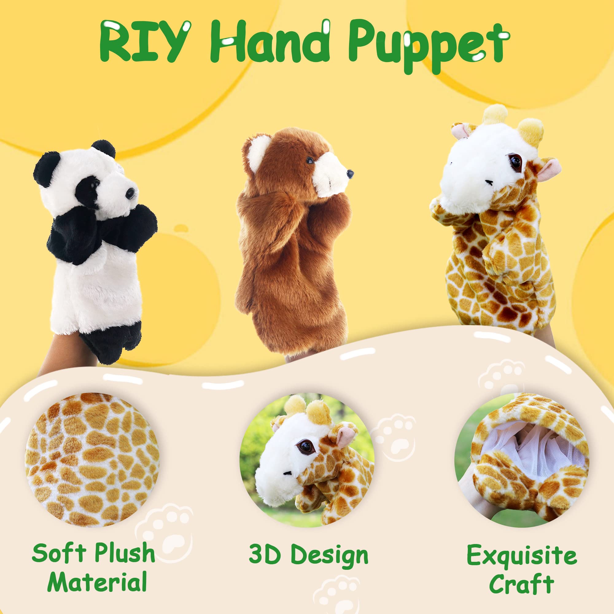 RIY Hand Puppet - Forest Animal Friends Educational Toy, Panda Puppet for Kids Storytelling & Role Play | Perfect for Classroom, Home & Interactive Learning