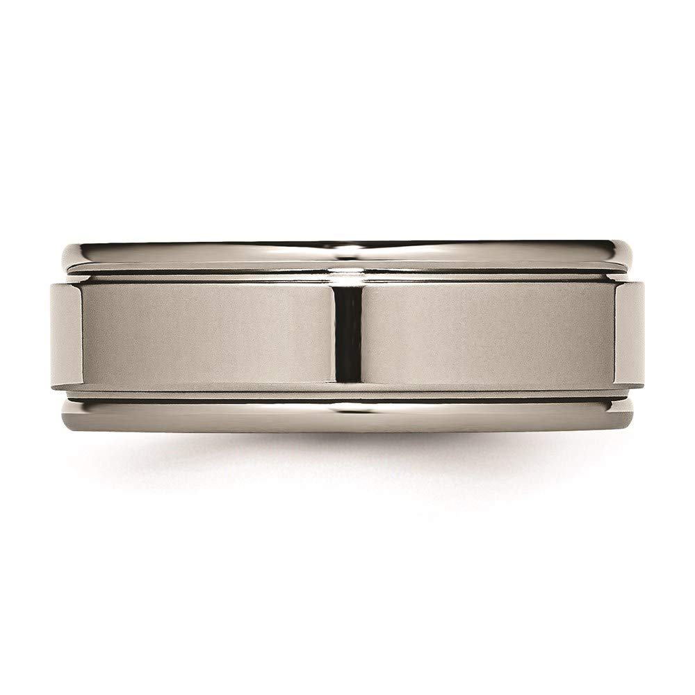 8mm Titanium Grooved Edge Wedding Band Ring for Women - Elegant Bridal Engagement Jewelry, Perfect Gift for Her - Ideal for Proposals, Anniversaries & Special Occasions