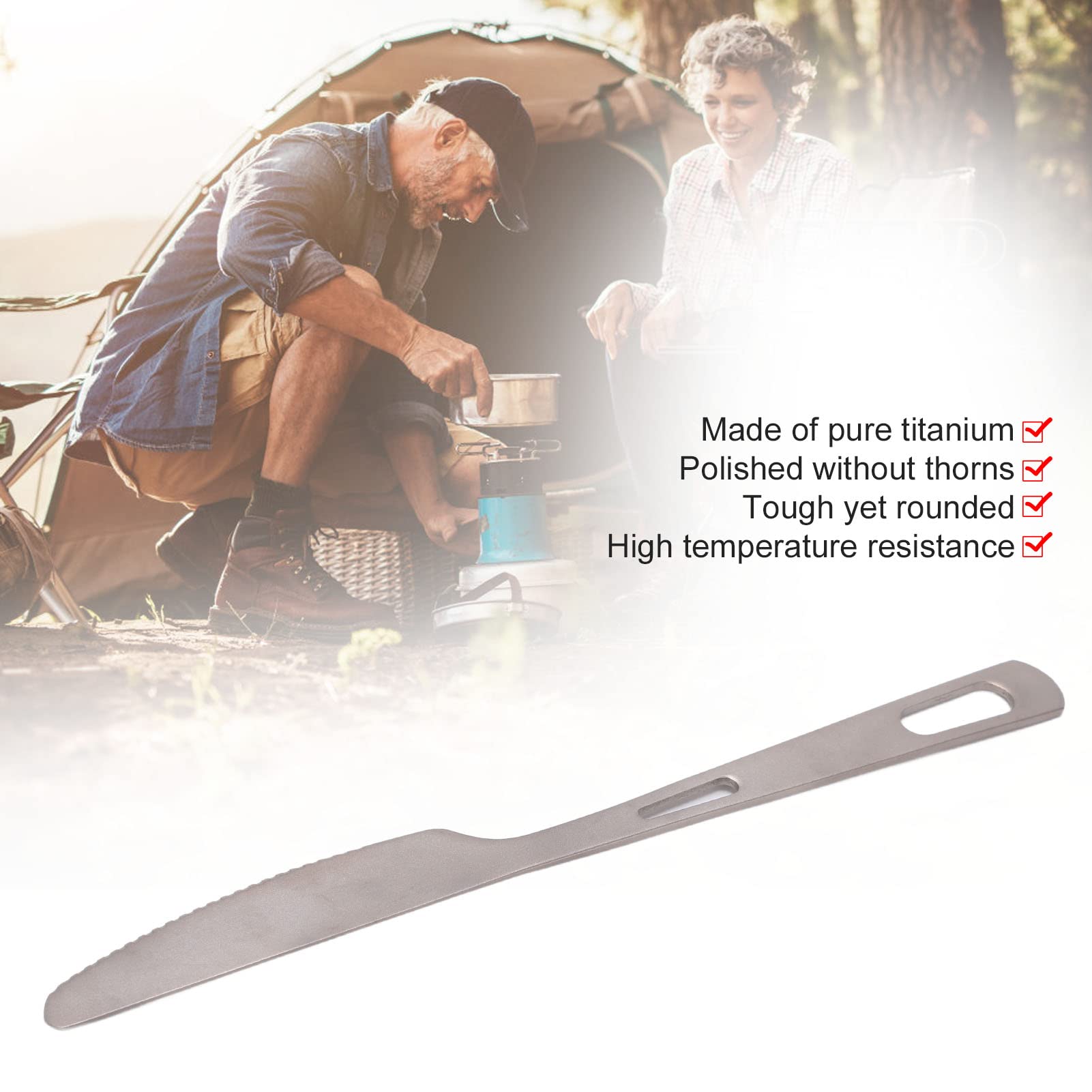 Shanrya Reusable Travel Utensils Set - Stainless Steel Camping Knife for Outdoor Dining, Backpacking, Hiking & Picnic | Portable Flatware for Camping, Travel & Eco-Friendly Meals On-The-Go