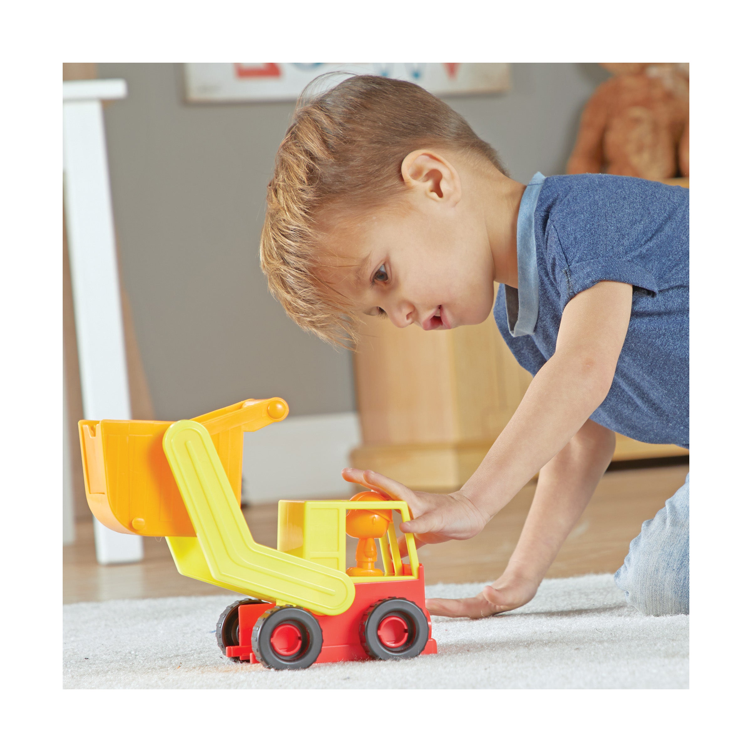 1 2 3 Build It! Construction Crew 16-Piece Playset - Durable Snap-Together Construction Toys for Kids | STEM Learning Toys for Toddlers | Perfect for Pretend Play & Early Childhood Development