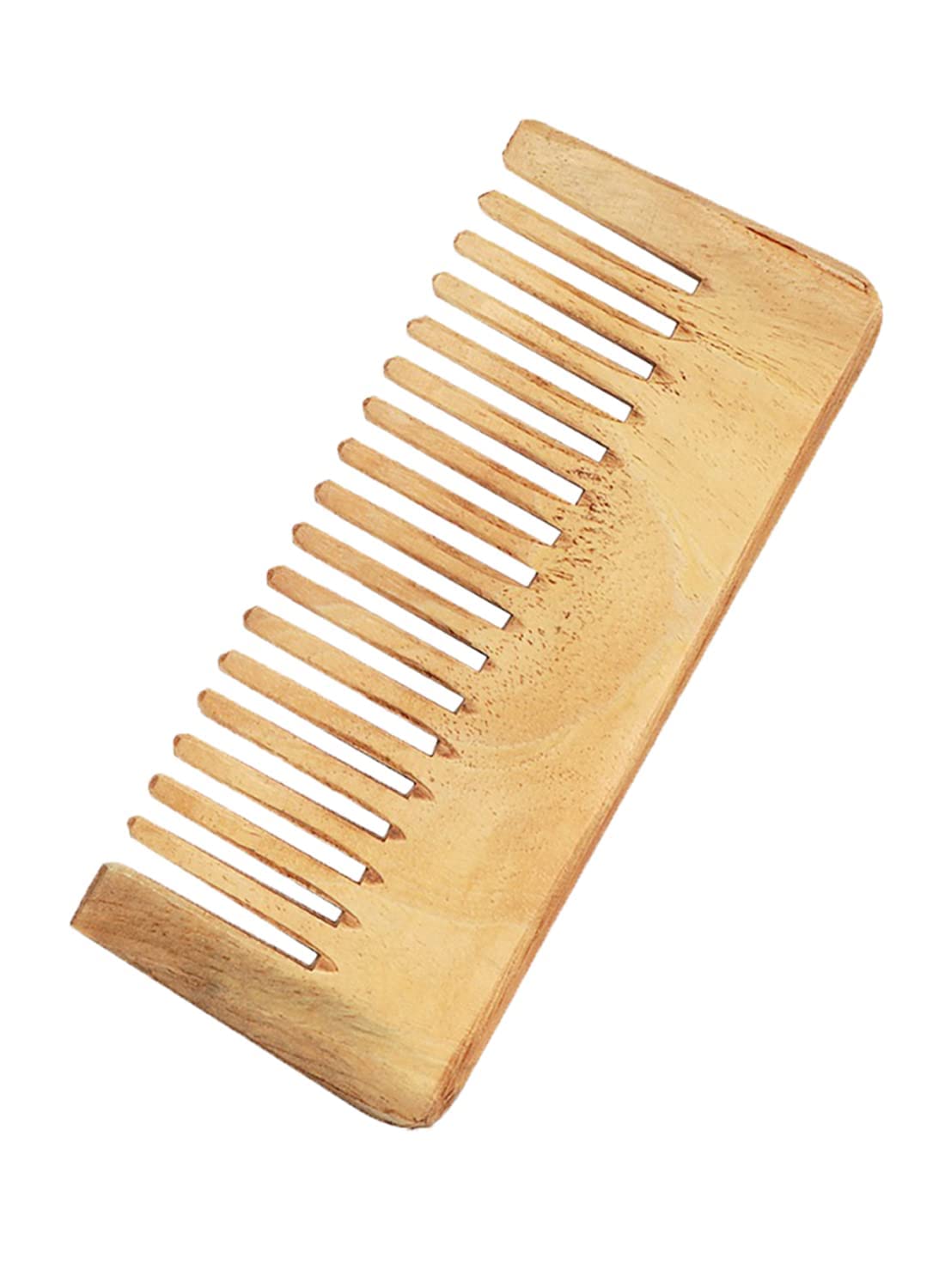 Organic Neem Wood Comb for Hair Care - Anti-Static & Scalp Massage - Ideal for Detangling, Shampooing & Styling - GRS Certified Eco-Friendly Comb for Healthy Hair & Scalp