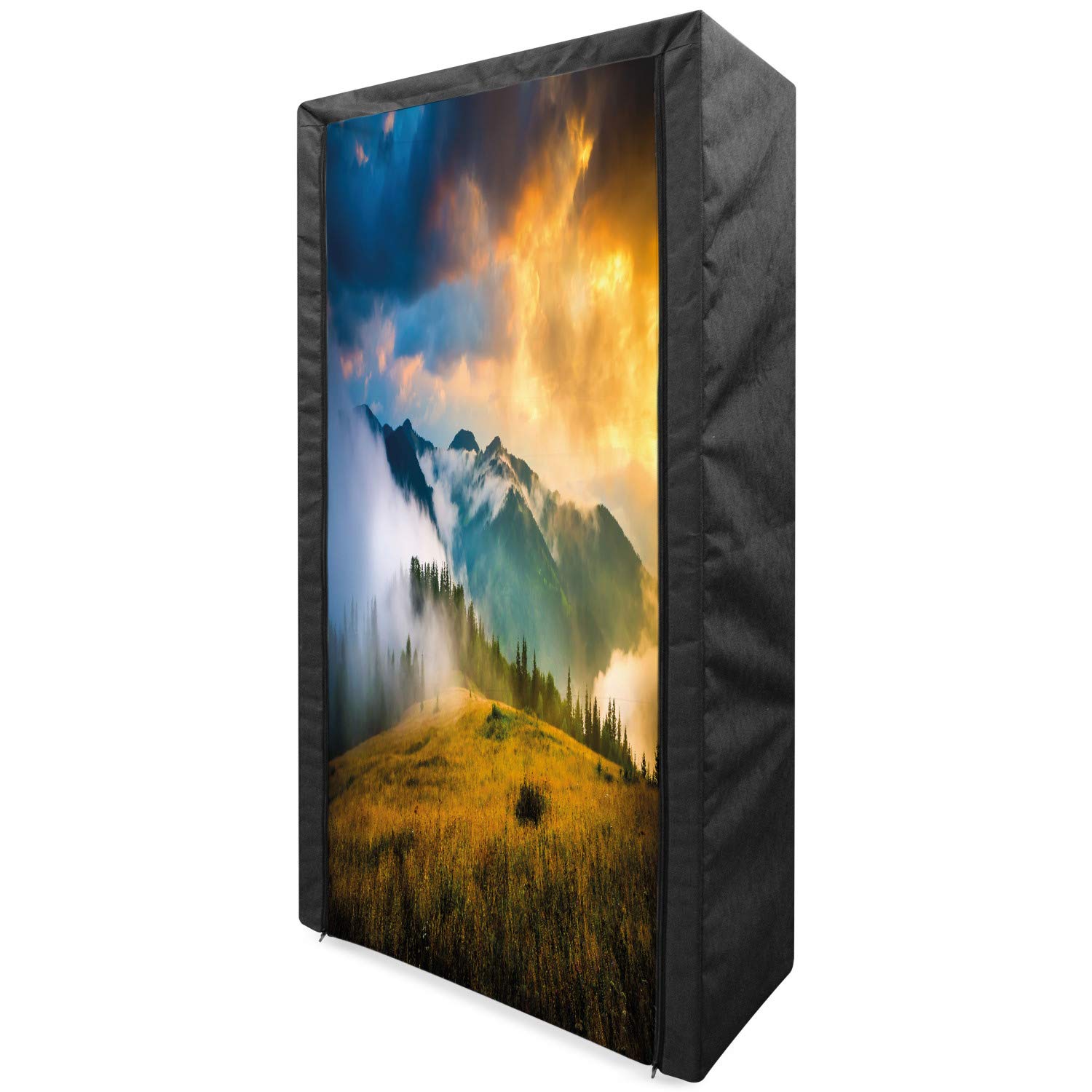 Ambesonne Portable Fabric Wardrobe with Shelves - 33.5