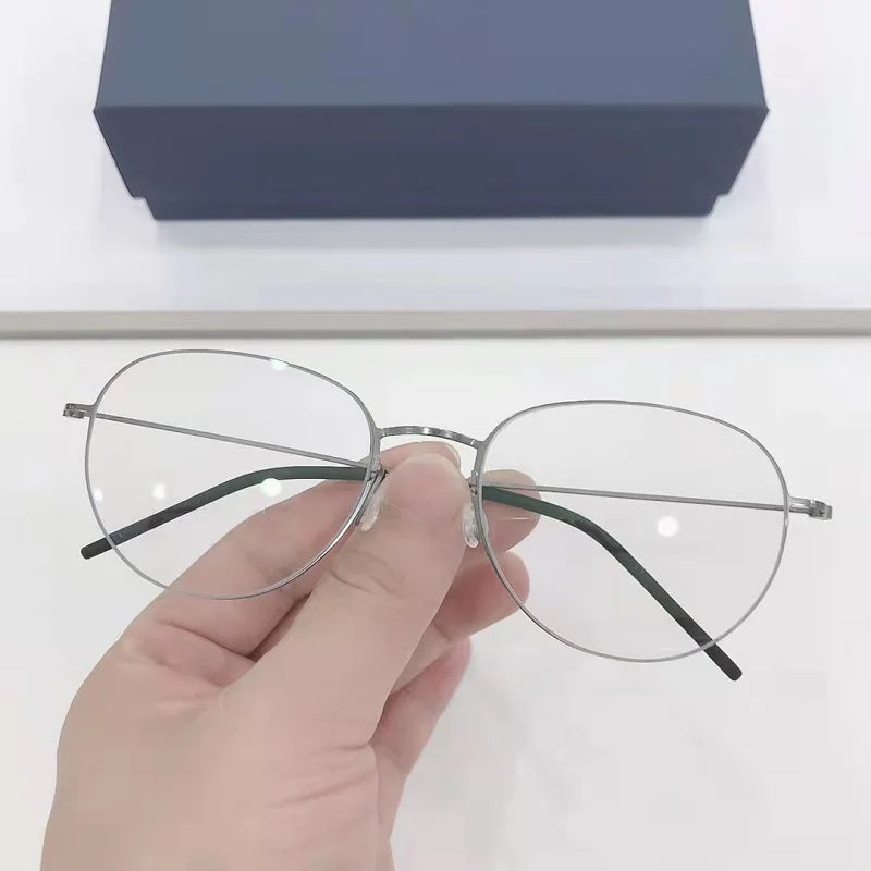 Stylish Aimee Unisex Full Rim Oval Screwless Titanium Eyeglasses Frame 5512 - Lightweight & Durable for Work, Reading & Everyday Wear