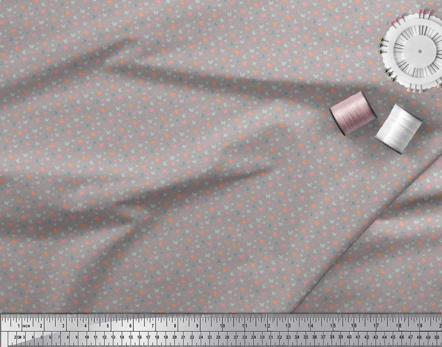 Soimoi Moss Georgette Brown Fabric by The Yard - 42 Inch Wide Printed Shirting Fabric with Nature-Inspired Small Motifs | Perfect for Dresses, Blouses, Scarves & DIY Fashion Projects