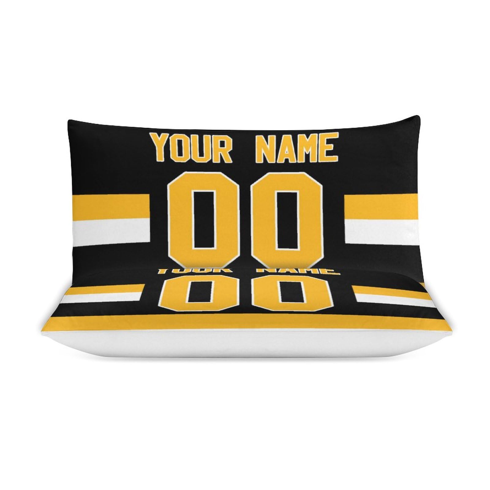 Custom Hockey Comforter Set - 3 Piece Bedding (Comforter + 2 Pillowcases) for Hockey Fans | Personalized Name & Number | Soft, Lightweight Quilt | Sports Themed Bedroom Decor | Perfect for Game Nights & Fan Gifts