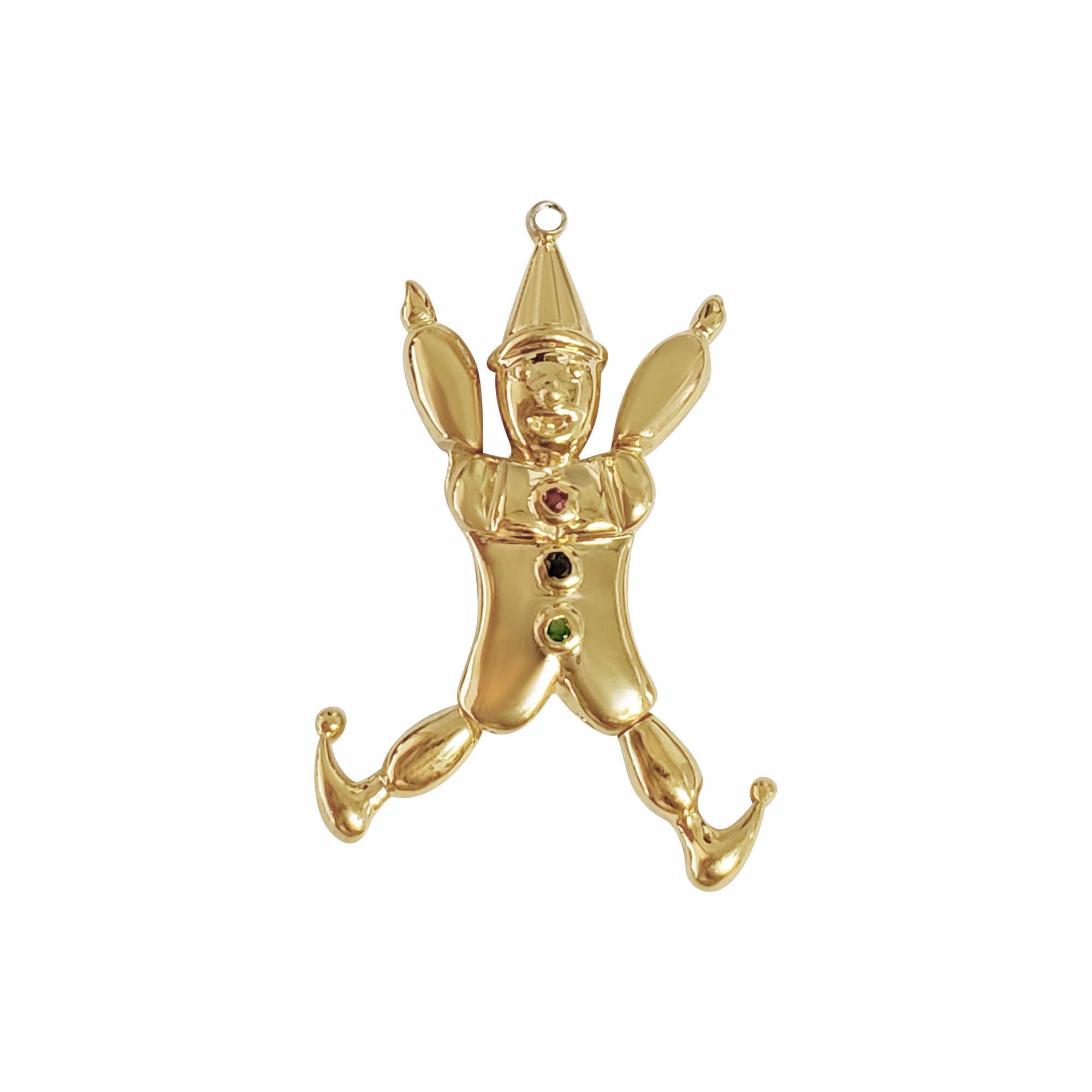14k Yellow Gold Clown Charm Pendant - Perfect for Necklaces, Bracelets & Jewelry Making | Unique Gift for Clowns, Circus Lovers & Costume Enthusiasts