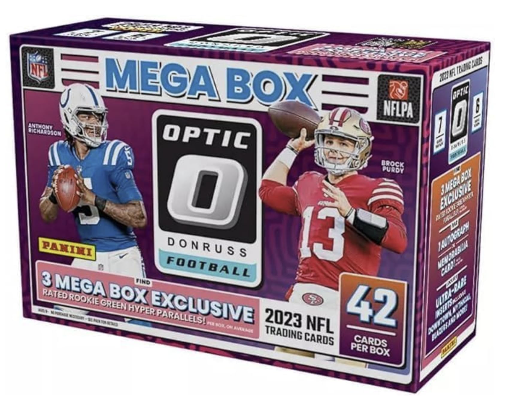 2023 Donruss Optic Football Trading Cards Mega Box - 24 Packs, 5 Cards Each - NFL Collectibles for Fantasy Sports & Trading Card Game Enthusiasts - Perfect for Gifts, Collections, and Game Night Fun