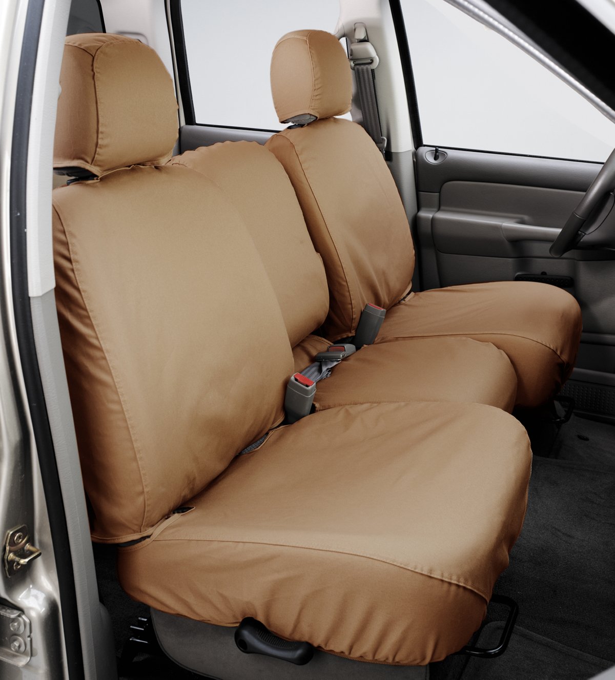 Covercraft SeatSaver Second Row Custom Fit Seat Cover for 2015-2022 Nissan Murano - Premium Polycotton Tan Car Seat Protector | Water-Resistant & Pet-Friendly for Family Road Trips & Daily Commute