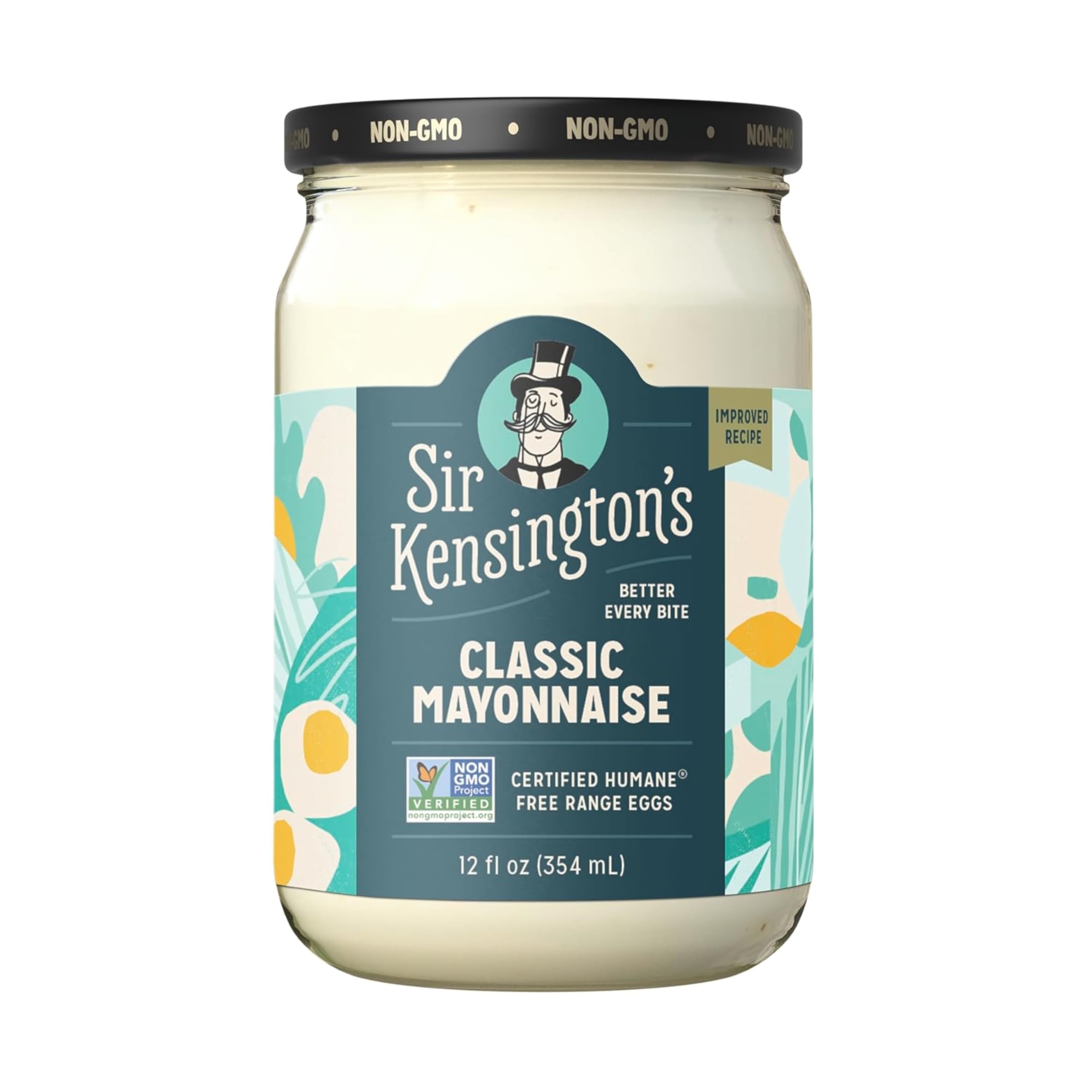Sir Kensington's Classic Mayonnaise - Gluten Free, Project Verified, Certified Humane Free Range Eggs, Shelf-Stable 12 oz - Perfect for Sandwiches, Salads & Home Cooking