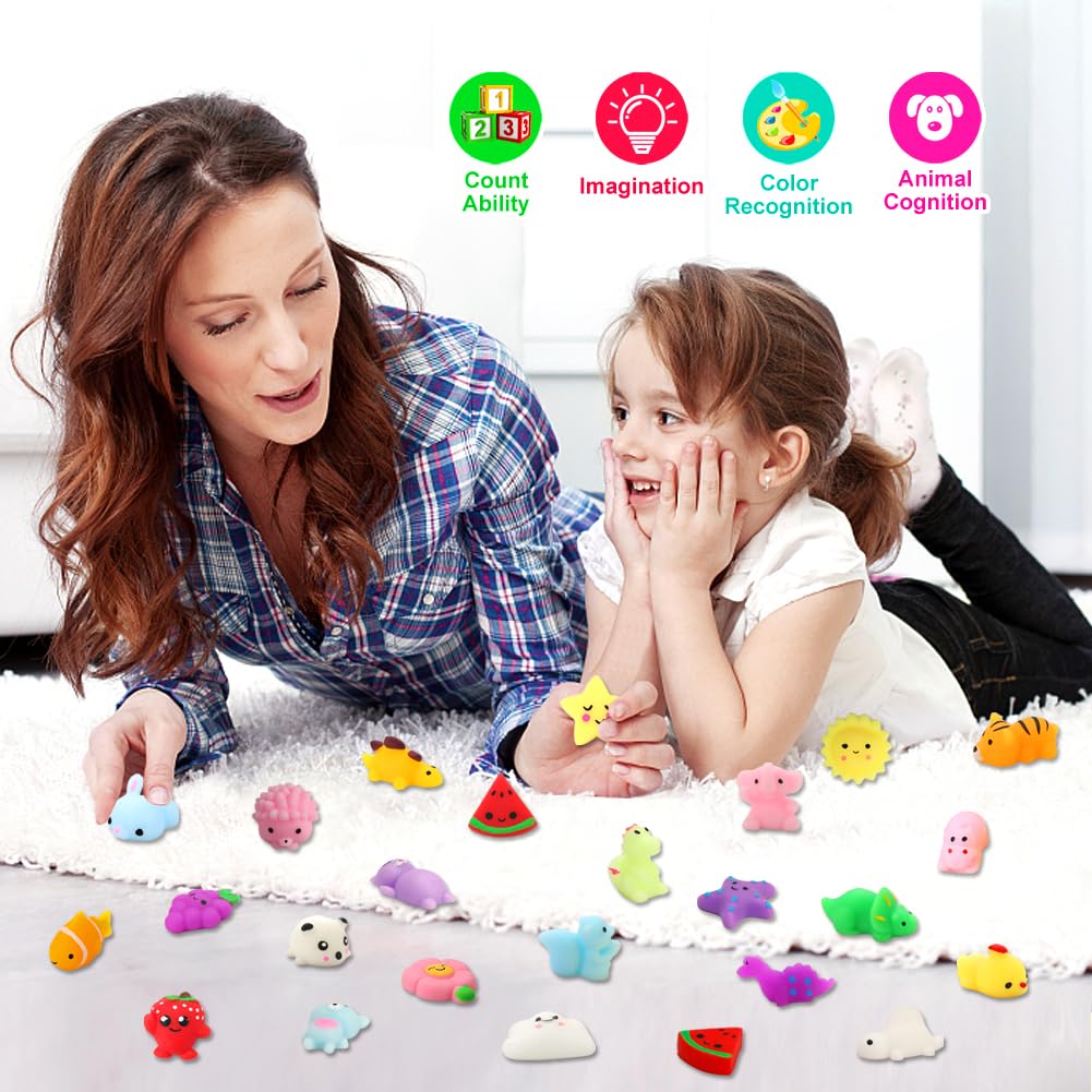 24pcs Kawaii Squishy Toys for Kids - Stress Relief & Party Favors for Easter Gifts