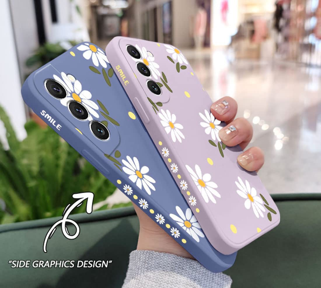 **Cute Daisy Pattern Samsung Galaxy A50 Case - Shockproof TPU Bumper & Liquid Silicone Cover with Full Camera Protection (Compatible with Galaxy A50/A50s/A30s) - Perfect for Everyday Use, Travel & Outdoor Activities**