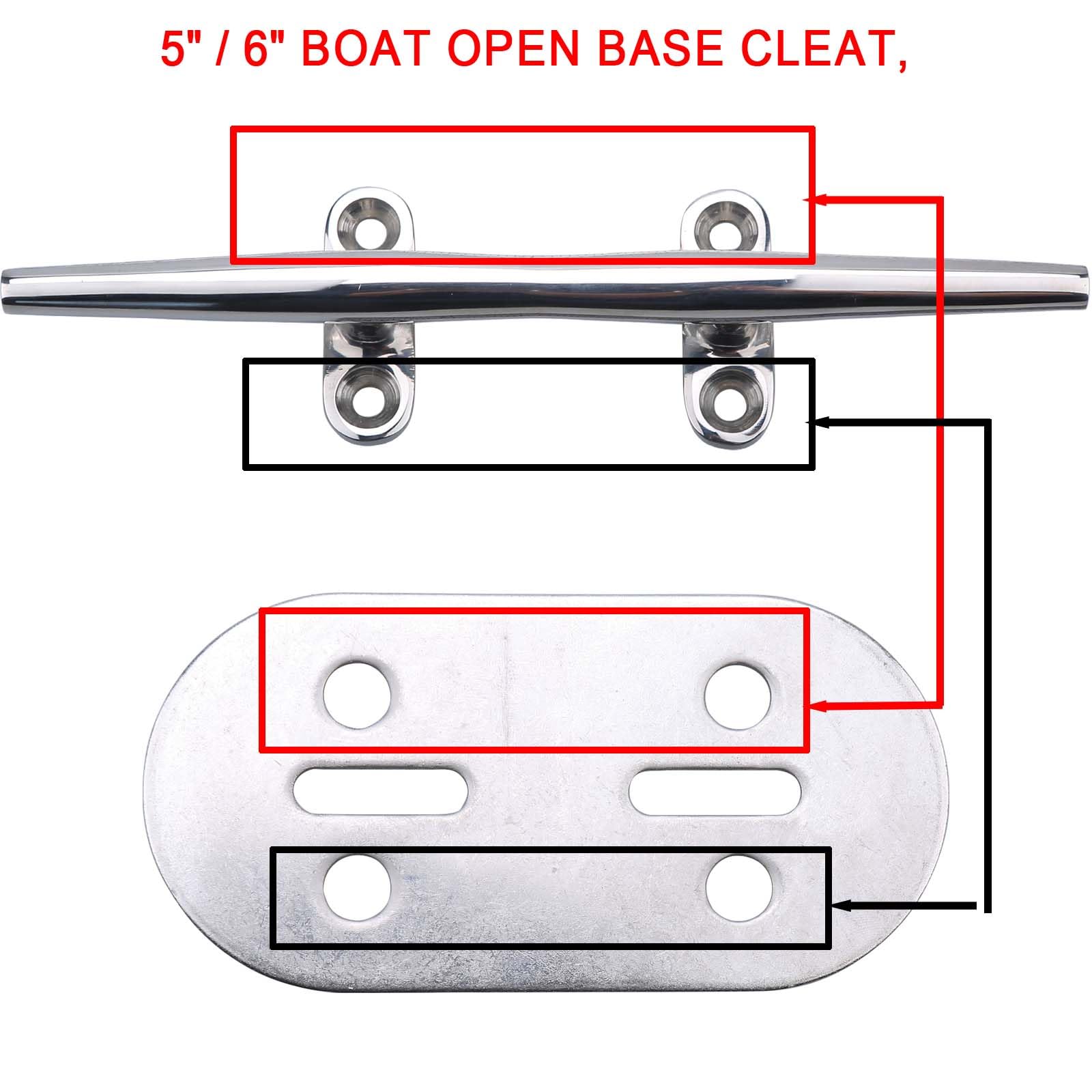 Stainless Steel MX Boat Cleats Back Plate - Marine Dock Cleat Backing Plate for Boat & Dock Cleat Repair - Reinforced Backing Plate (Pack of 2) - Perfect for Boat Deck Reinforcement & Dock Hardware Upgrades