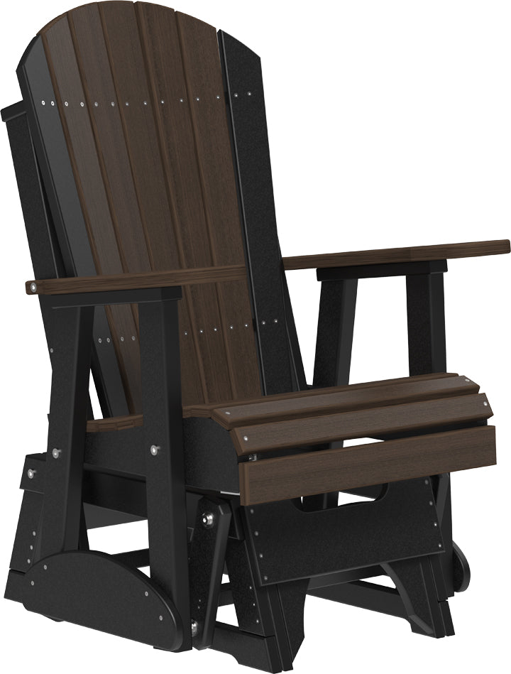 LuxCraft 2-Foot Adirondack Glider Chair - Outdoor Patio Rocking Chair for Garden, Deck, Porch & Backyard Relaxation