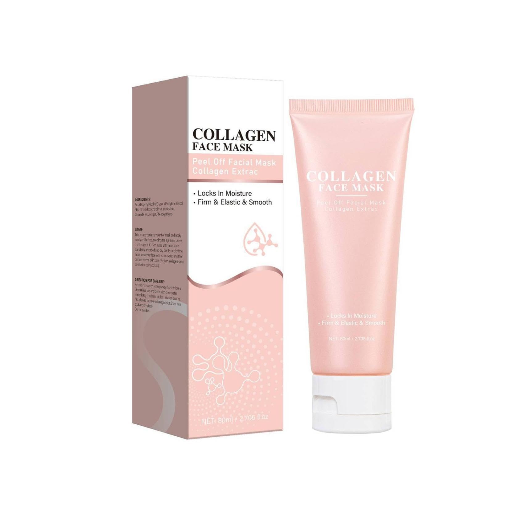 Collagen Overnight Peel Off Face Mask for Dry & Dehydrated Skin - Deep Hydration & Elasticity Boosting Night Treatment - Perfect for Nighttime Skincare Routine & Spa Days (1pc)