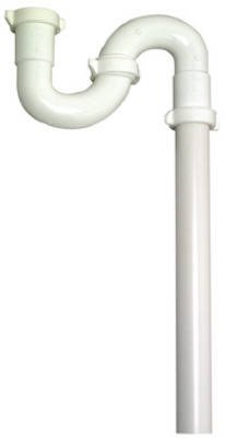 White Plastic Lavatory & Kitchen Floor Drain S-Trap - Durable Water Seal for Bathroom, Sink & Shower Drainage | Easy Installation & Odor Prevention