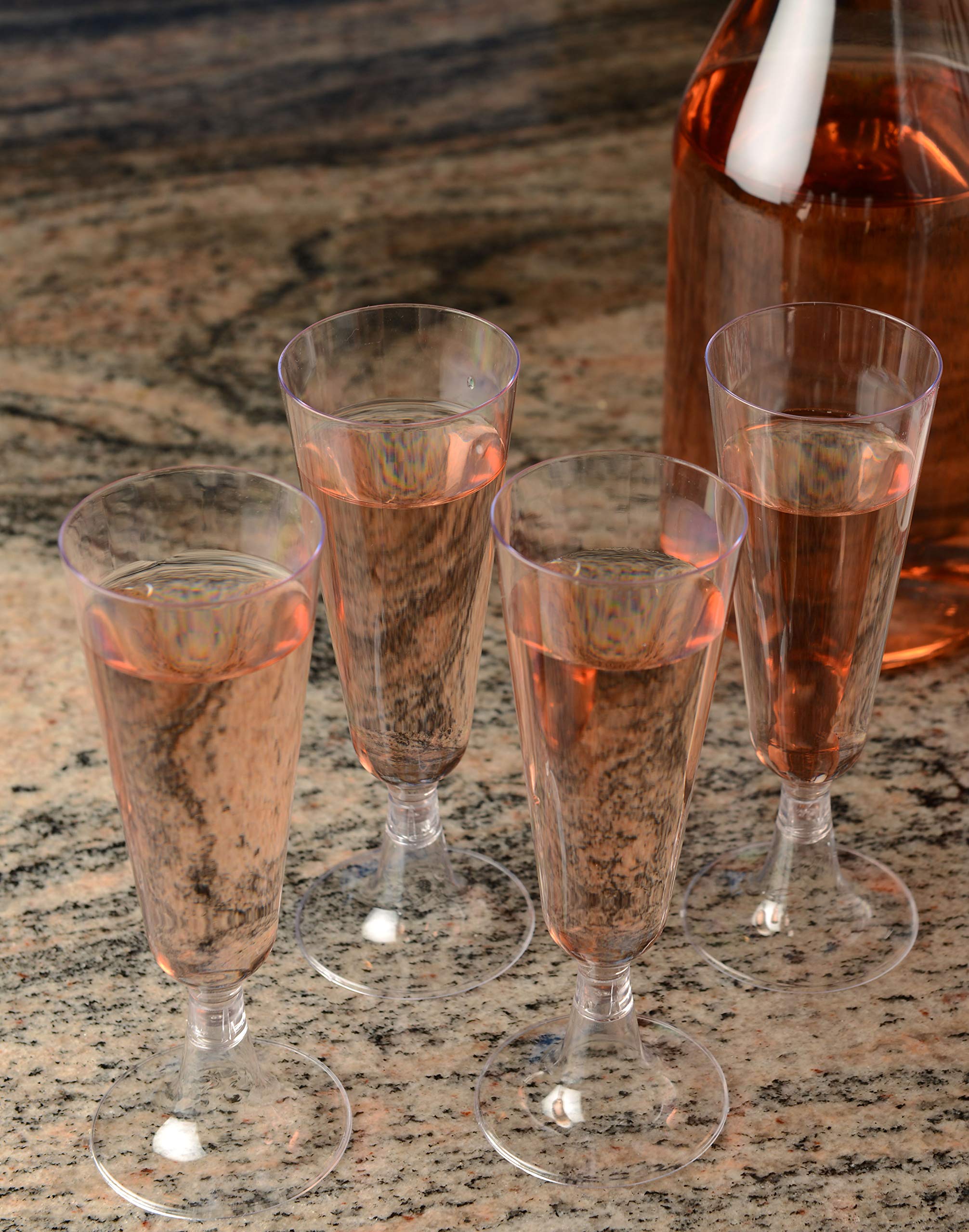 384-Pack 5 oz Clear Plastic Champagne Flutes - BPA-Free Disposable Toasting Glasses for Weddings, Parties & Events - Perfect for Mimosas, Wine, Cocktails & Sparkling Drinks
