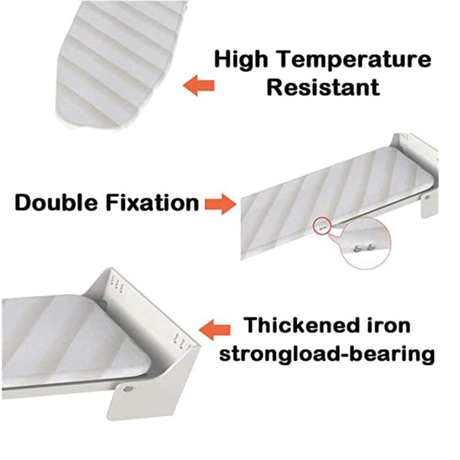Wall Mounted Ironing Board - 180° Rotatable Space Saving Folding Ironing Table with Heat Resistant Cover | Anti-Scald White Iron Board for Small Spaces & Laundry Rooms | Perfect for Apartments, Dorms & Home Use