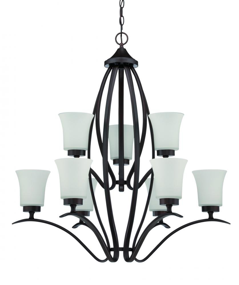 Craftmade 38329-ABZ 9-Light Two-Tier Chandelier - Elegant Dining Room Lighting Fixture for Home Decor & Luxury Interior Design