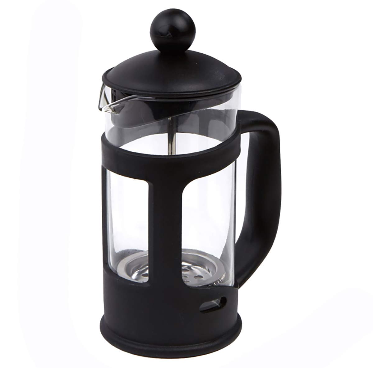 Premium French Press Coffee Maker - 12 Oz High Borosilicate Glass with Stainless Steel Reusable Filter (Black) | Perfect for Home, Office & Camping Brewing