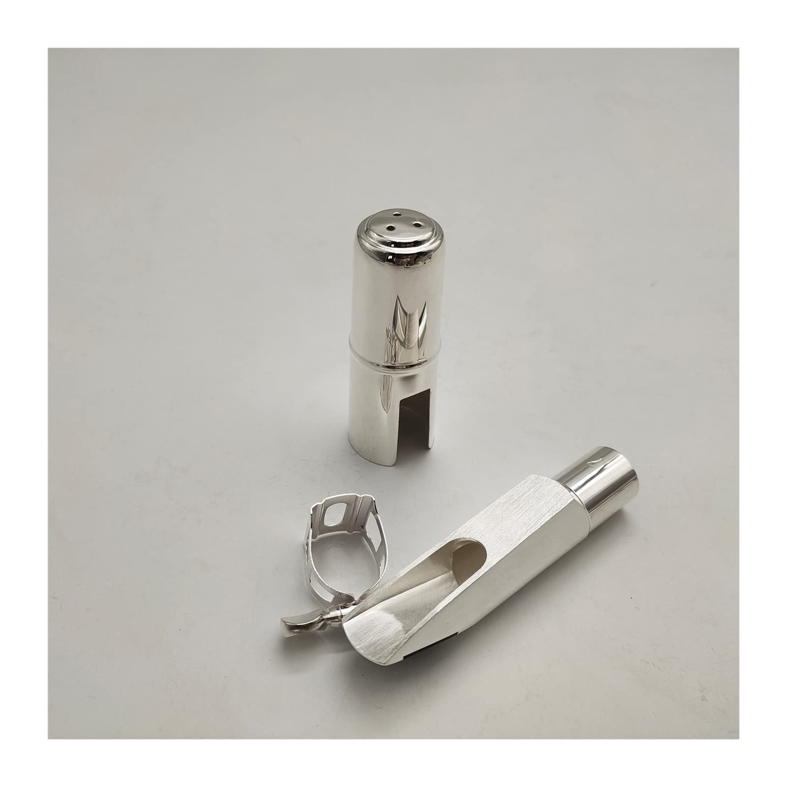 Professional Saxophone Mouthpiece Replacement Set - Silver & Gold Plated Alto/Tenor Sax Accessories for Woodwind Instruments (Soprano Silver 7) | Perfect for Jazz Bands, School Performances & Professional Musicians