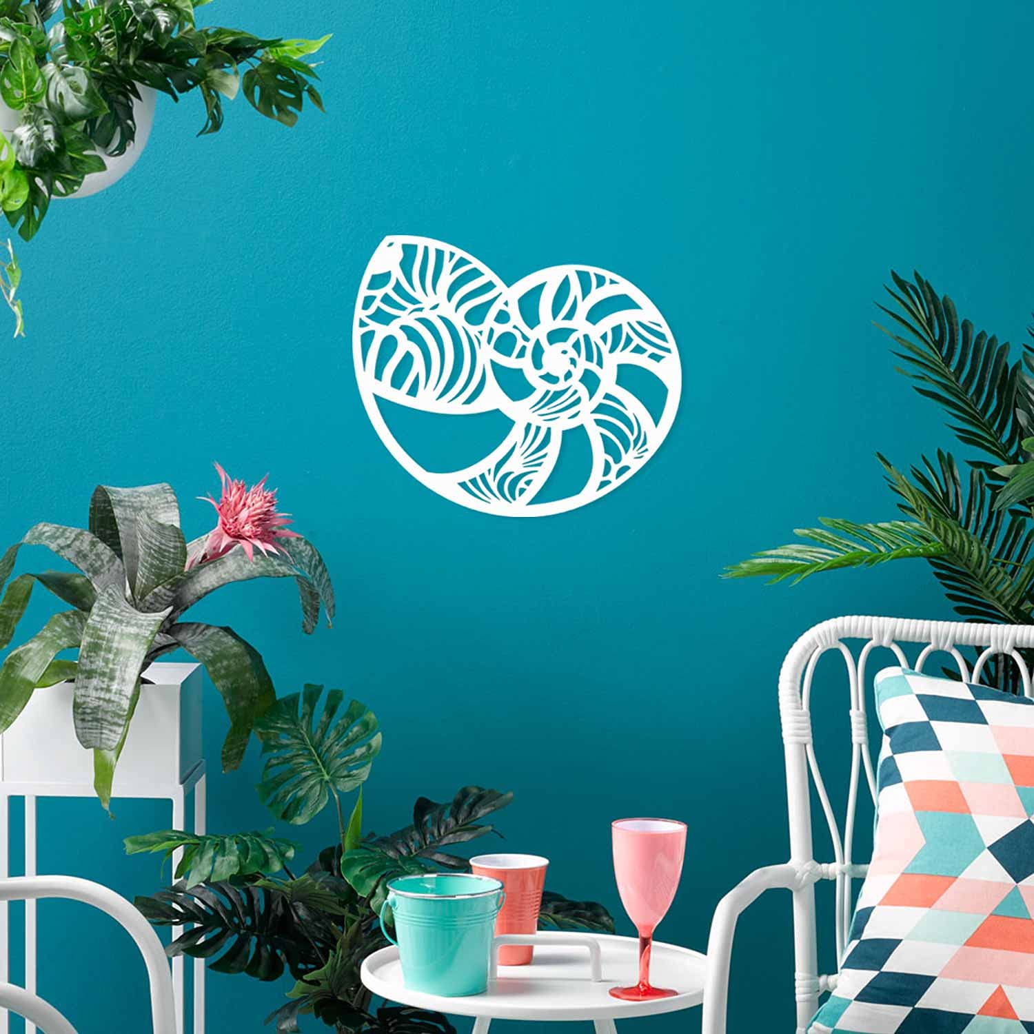 Seashell Metal Wall Art for Home Decor - Living Room, Bedroom & Outdoor