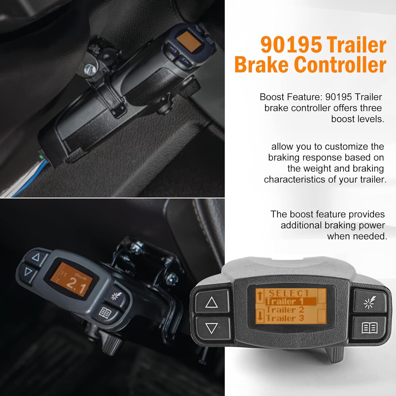 LIbgiubhy Proportional Trailer Brake Controller Module - Replacement Brake Control for Smooth Towing (Model 90195) | Perfect for RV, Boat & Utility Trailers