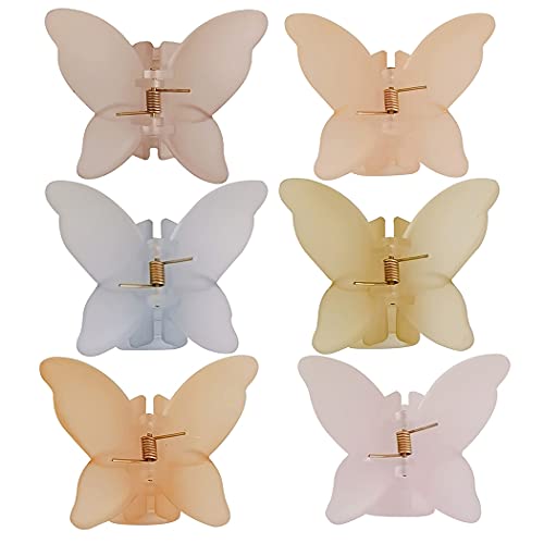 Licogel Matte Hair Claw Clips 6PCS - Non-Slip Butterfly Hair Clips for Women, Perfect for Work & Travel