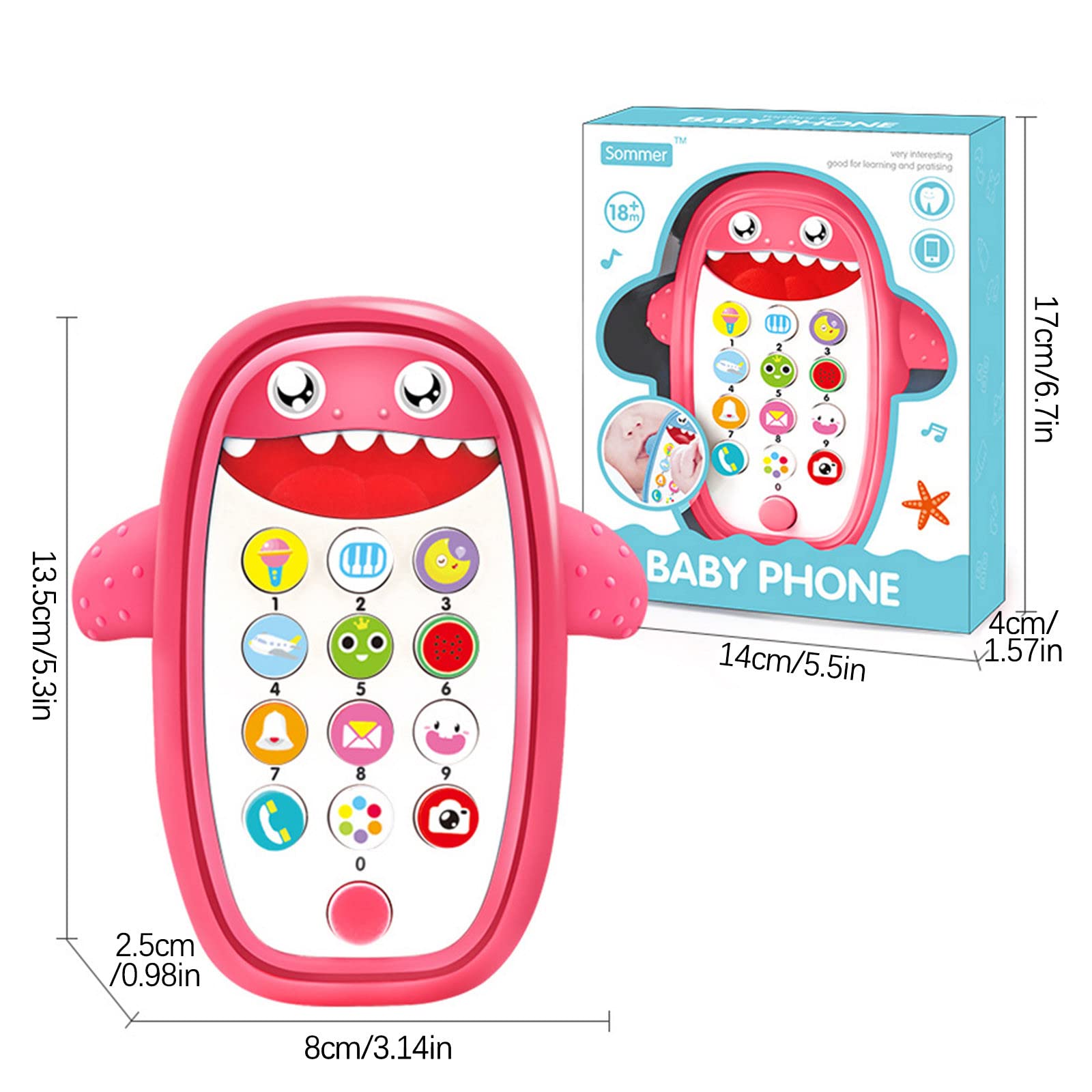 ENJ134 Kids Early Education Learning Toy - Simulation Smartphone for Toddlers & Children - Interactive Pretend Play Phone for Role Play & Learning Fun