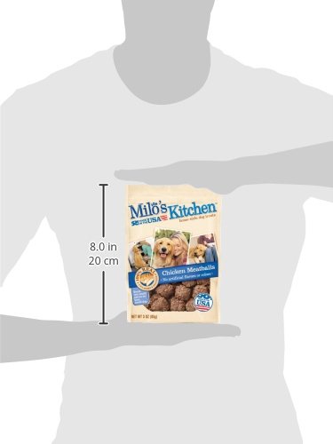 Milo's Kitchen Chicken Meatballs Dog Treats - Grain Free, All Natural, 3-Ounce Bags (Pack of 12) - Perfect for Training, Rewarding & Bonding with Your Dog