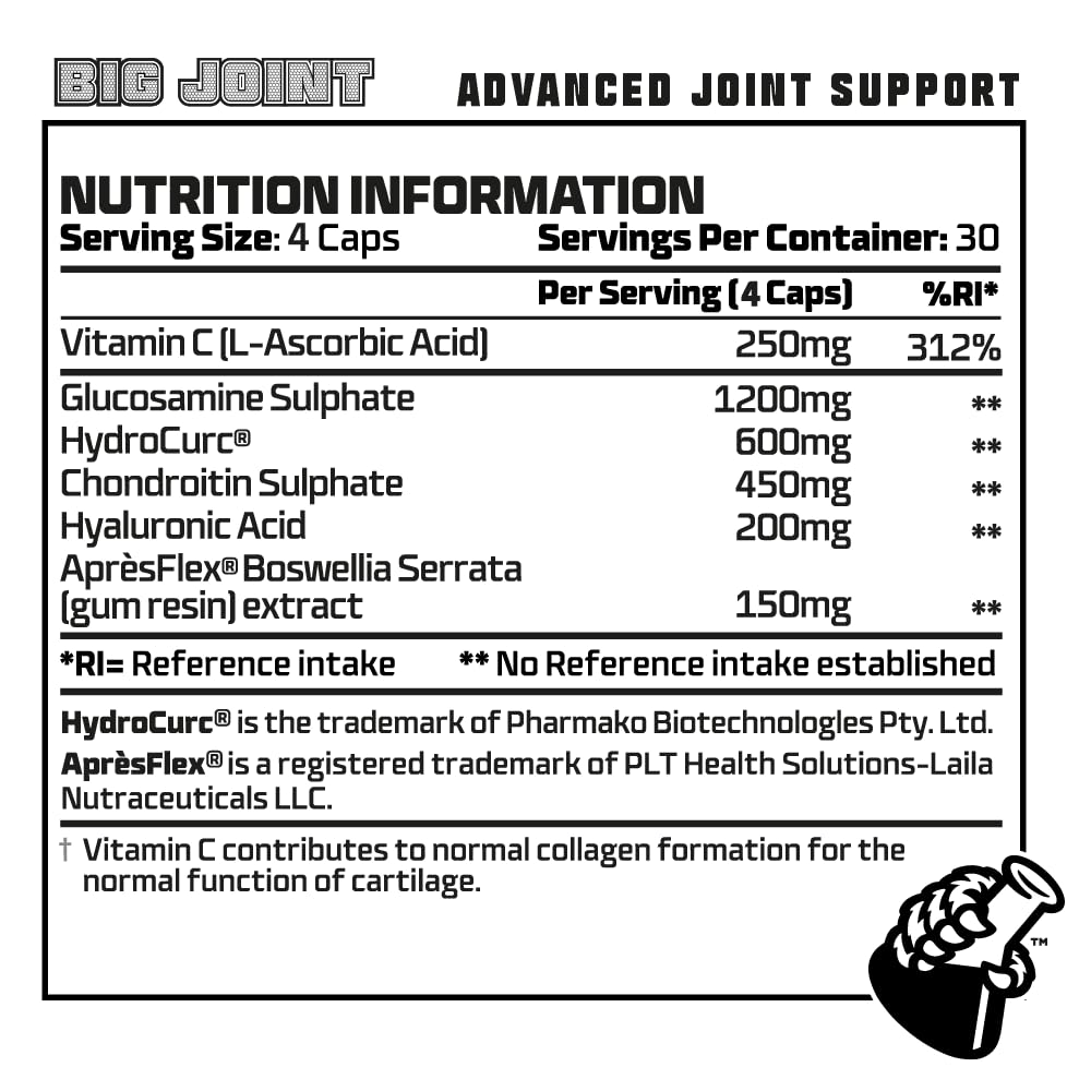 Beast Pharm Big Joint Supplement - 120 Capsules for Joint Pain Relief & Mobility Support - Ideal for Athletes & Active Lifestyles