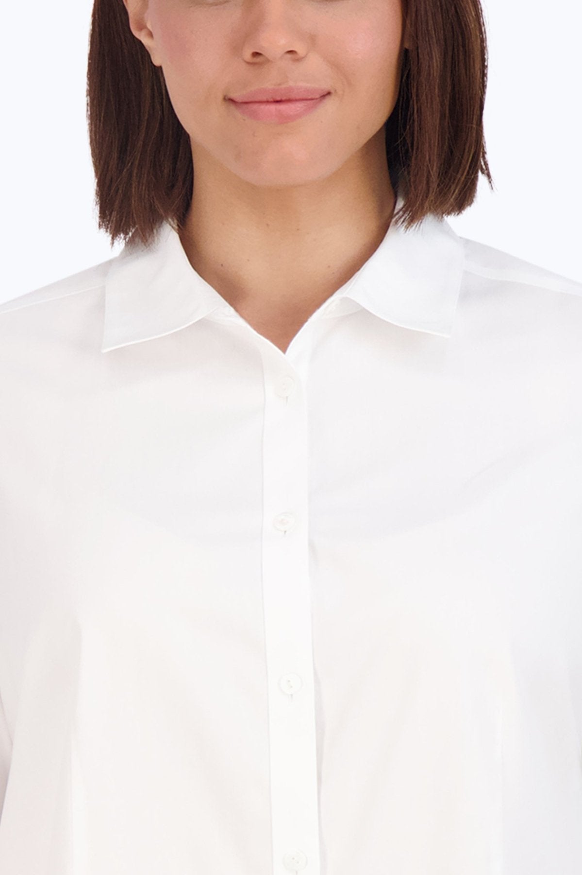 Dianna Plus No Iron Pinpoint Long Sleeve Shirt - Wrinkle-Free Business Casual Shirt for Women | Perfect for Office Work, Meetings & Professional Events