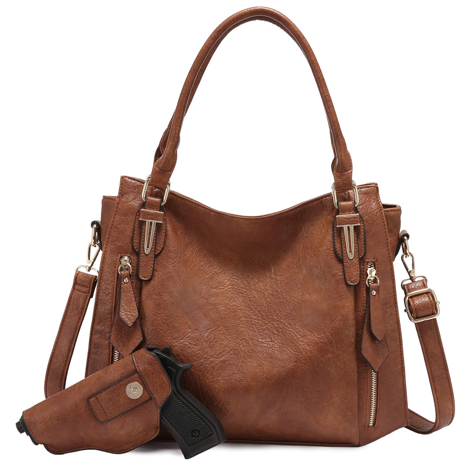 Women's Vegan Leather Hobo Bag - Large Crossbody Shoulder Purse with Wallet for Work & Travel