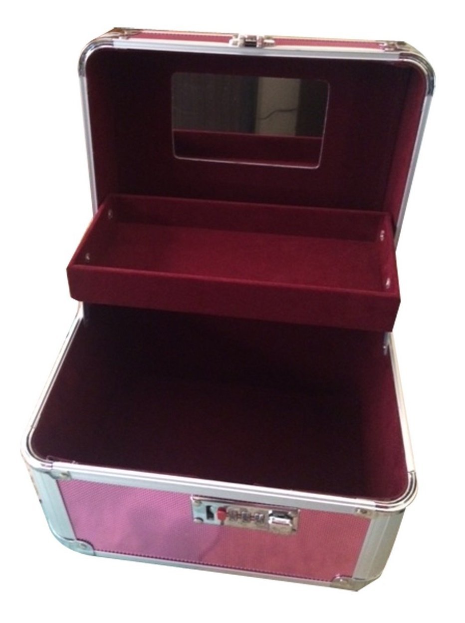 Pride Elite Cosmetic Makeup Box - Professional Makeup Organizer with Mirror | Perfect for Travel, Home Vanity & Salon Use
