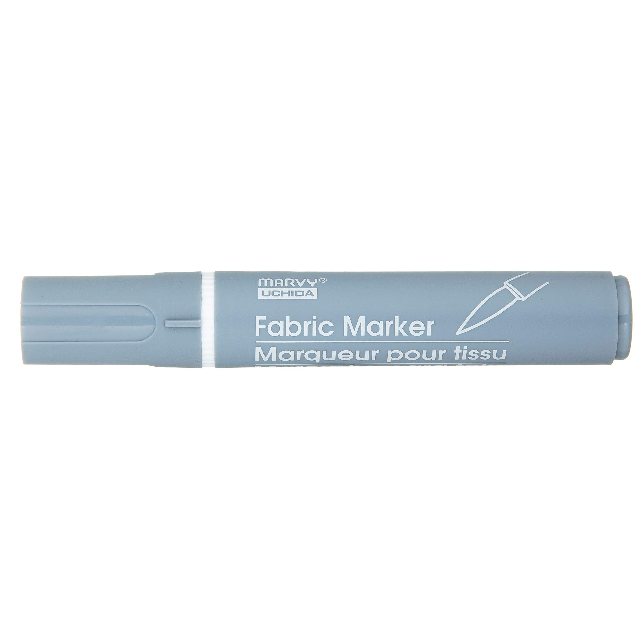 Uchida Marvy Fabric Brush Point Marker - Gray - Professional Art Supplies for Fabric Painting, Sketching & DIY Crafts - Ideal for Artists, Designers & Hobbyists