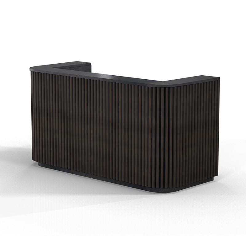 Modern HALO Reception Desk 180cm Black - Premium Office Furniture for Hotels, Corporate Lobbies & Professional Workspaces