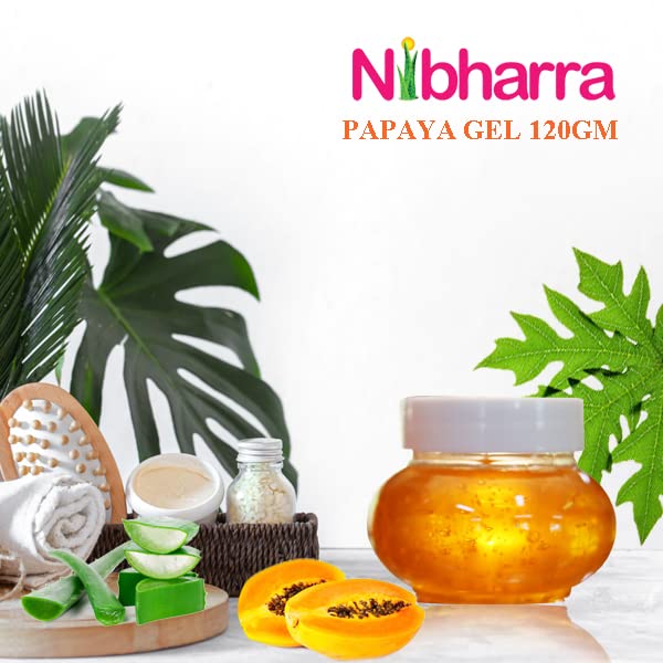 Nibharra Aloe Vera & Papaya Face Gel for Hydration & Glow - Natural Skin Care for Dry & Sensitive Skin - Perfect for Daily Moisturizing & Nighttime Routine