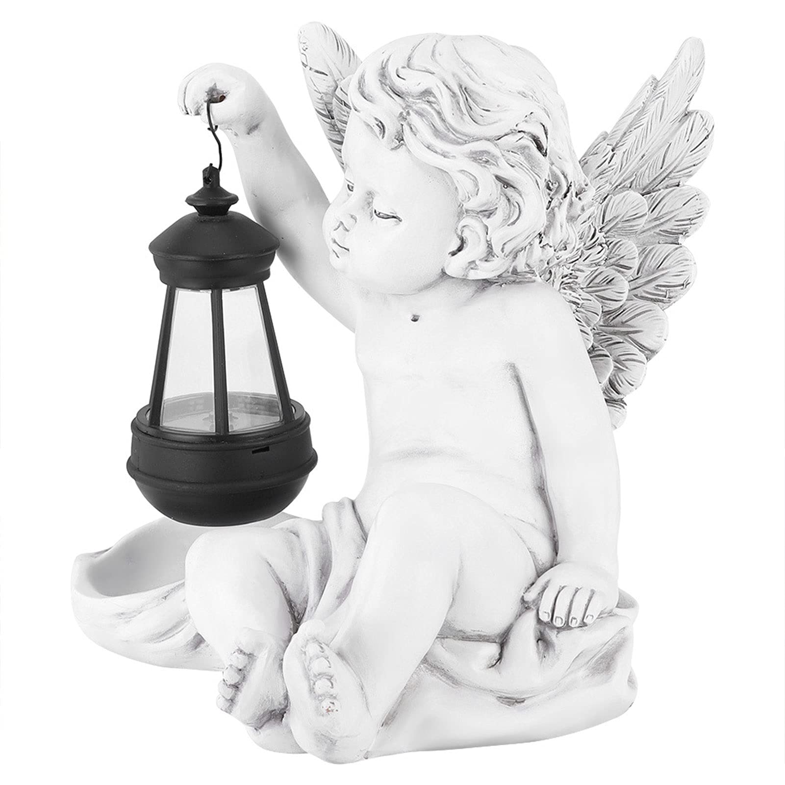 Angel Garden Decor Solar Light - Resin LED Outdoor Statue for Lawn, Garden & Park Decoration | Waterproof Solar-Powered Light for Patio, Yard & Landscape Lighting at Night