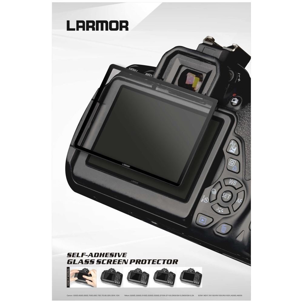 GGS LARMOR Self-Adhesive Optical Glass LCD Screen Protector for Canon EOS 77D - HD Clear Scratch-Resistant Protection - Perfect for Outdoor Photography & Travel
