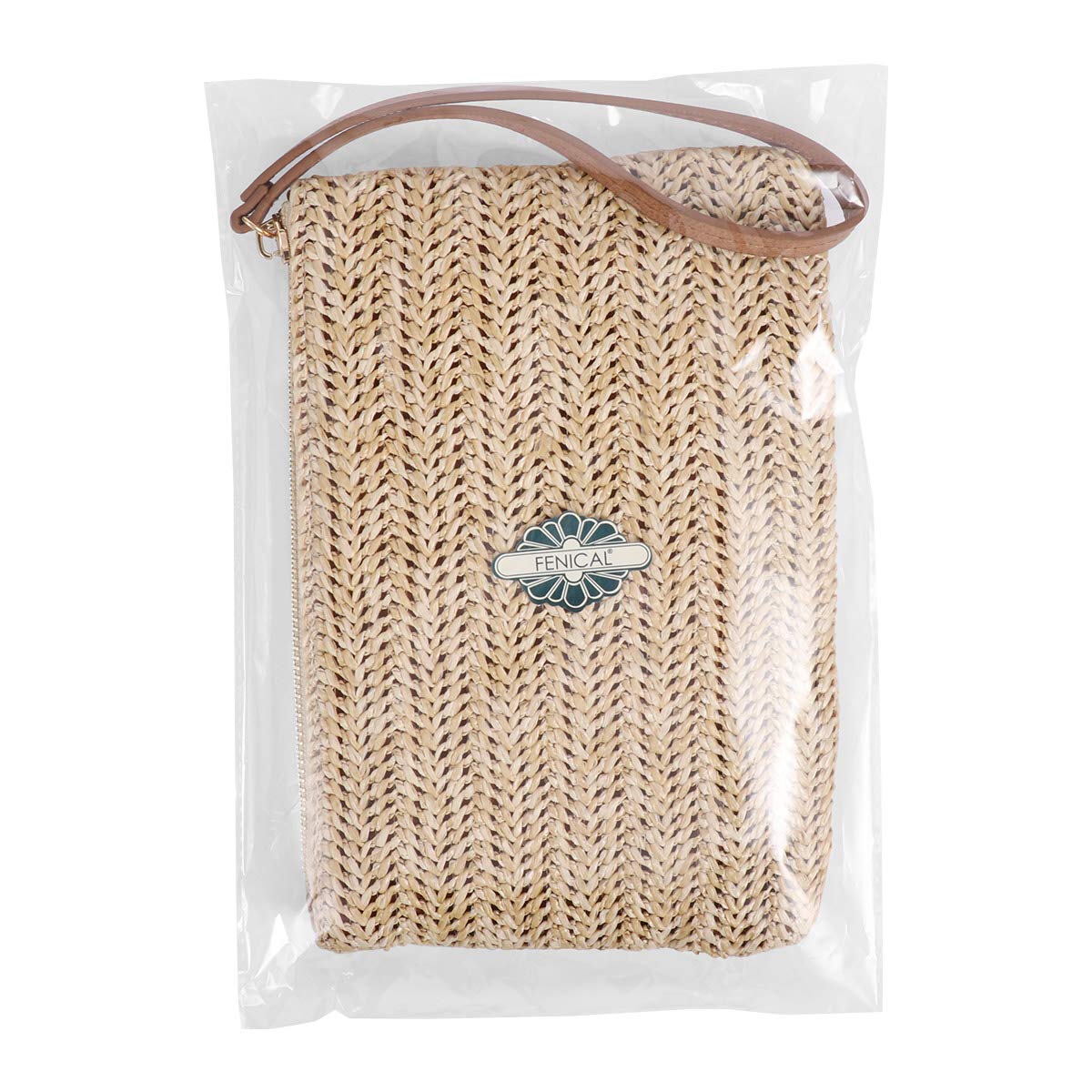 Bohemian Straw Clutch Bag with Zipper - Women's Wristlet Handbag for Summer Beach, Travel & Date Night | Eco-Friendly Woven Straw Purse for Women & Girls