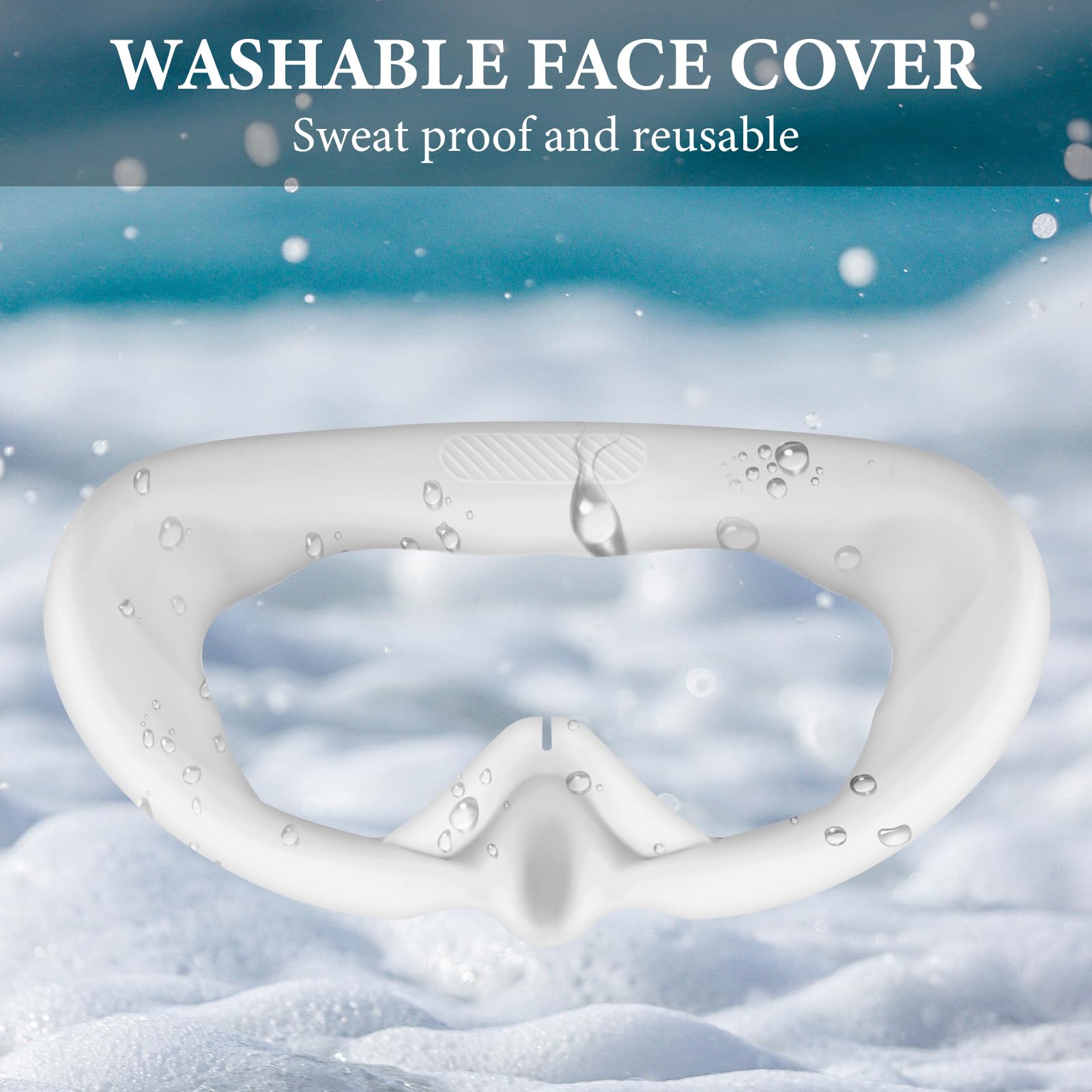 Geekria Sweatproof Silicone Face Cover for Pico Neo 4 - Washable, Lightproof, Leakproof VR Lens Accessory - Replacement Face Mask (White) - Perfect for VR Gaming, Fitness & Immersive Experiences