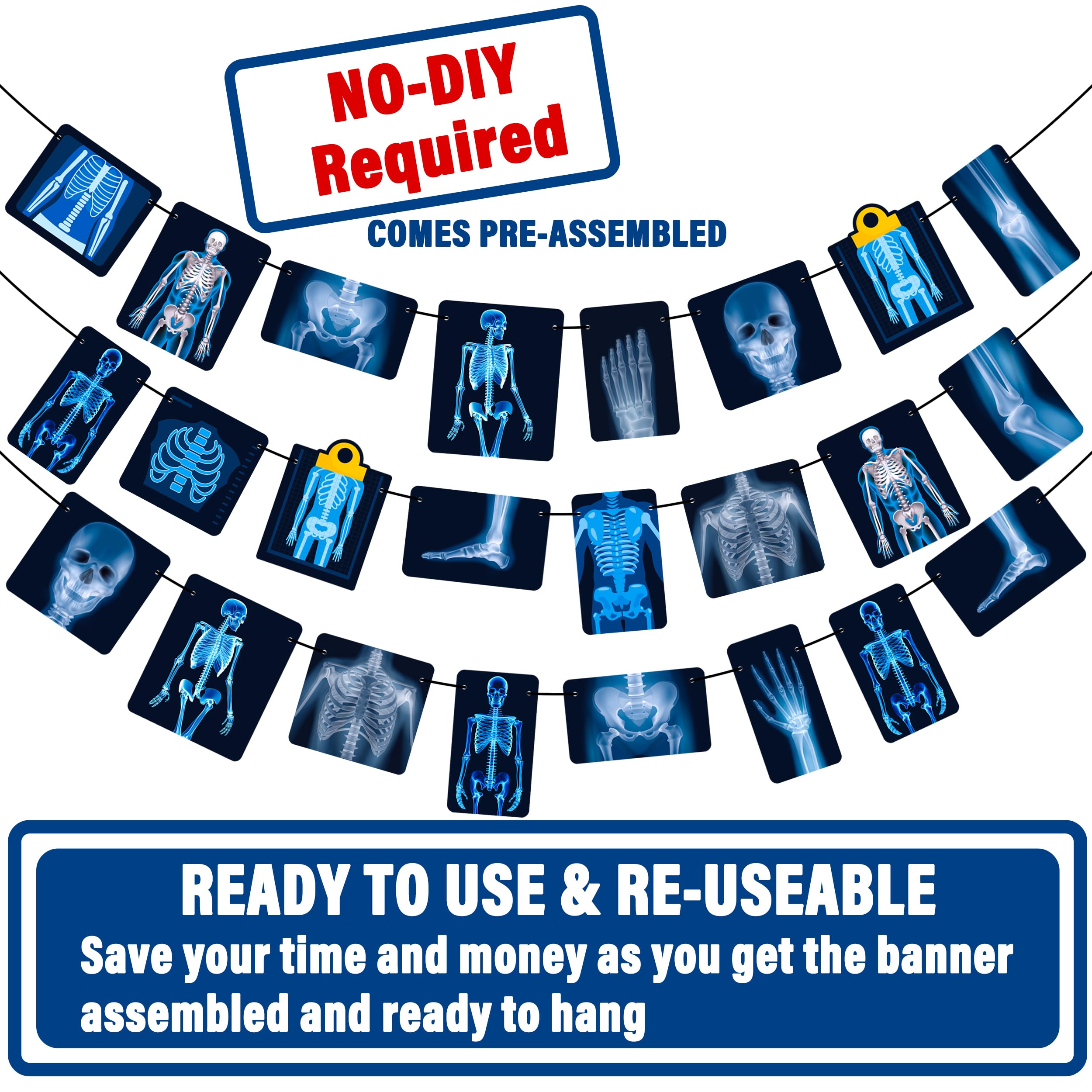 Radiology X-Ray Party Decorations - X-Ray Theme Banners & Garlands for Doctor Birthday, Medical Theme Party & Baby Shower Supplies | Perfect for Radiology Graduation, Healthcare Celebrations & Hospital-Themed Events