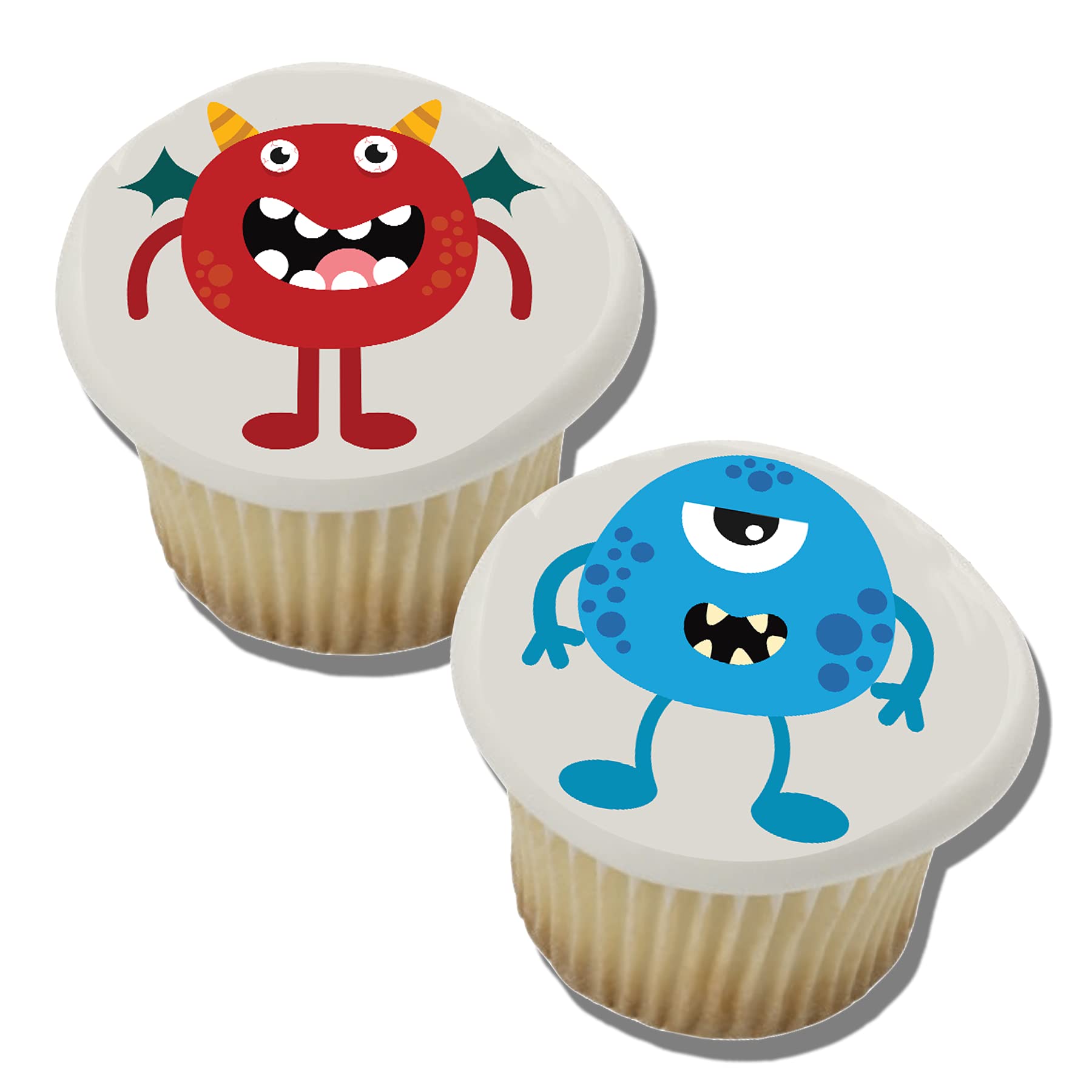 Silly Monsters Edible Cupcake Toppers - Fun Birthday Party Decorations for Kids, Baby Showers & DIY Cake Designs