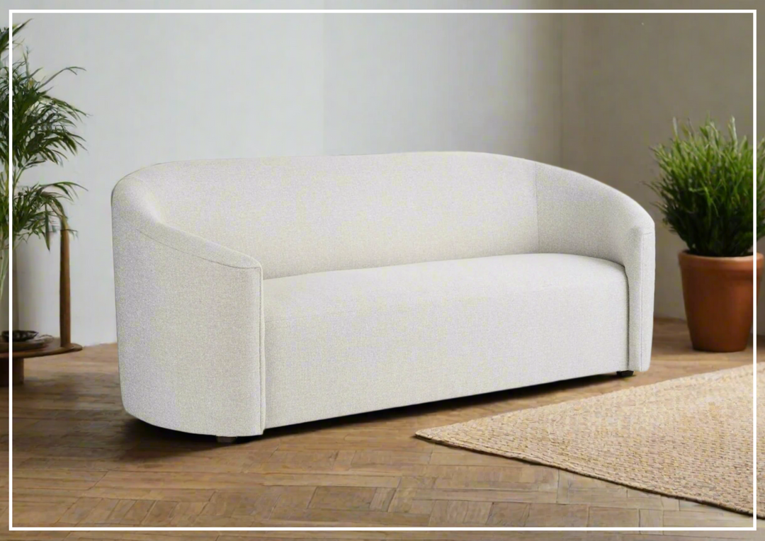 Universal Serenity 88 Fabric Sofa with Curved Arms - Modern Comfortable Living Room Couch for Small Spaces, Apartments & Cozy Home Decor