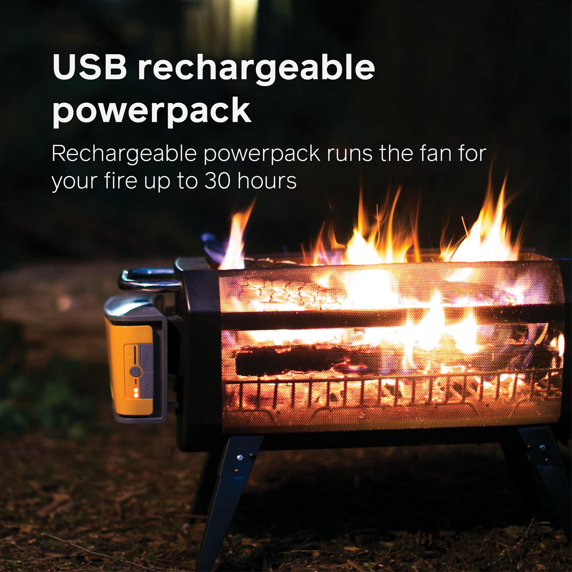BioLite FirePit+ Smokeless Fire Pit and Grill – Portable Wood and Charcoal Burner with Battery-Powered Fan for Camping, Backyard, and Outdoor Cooking