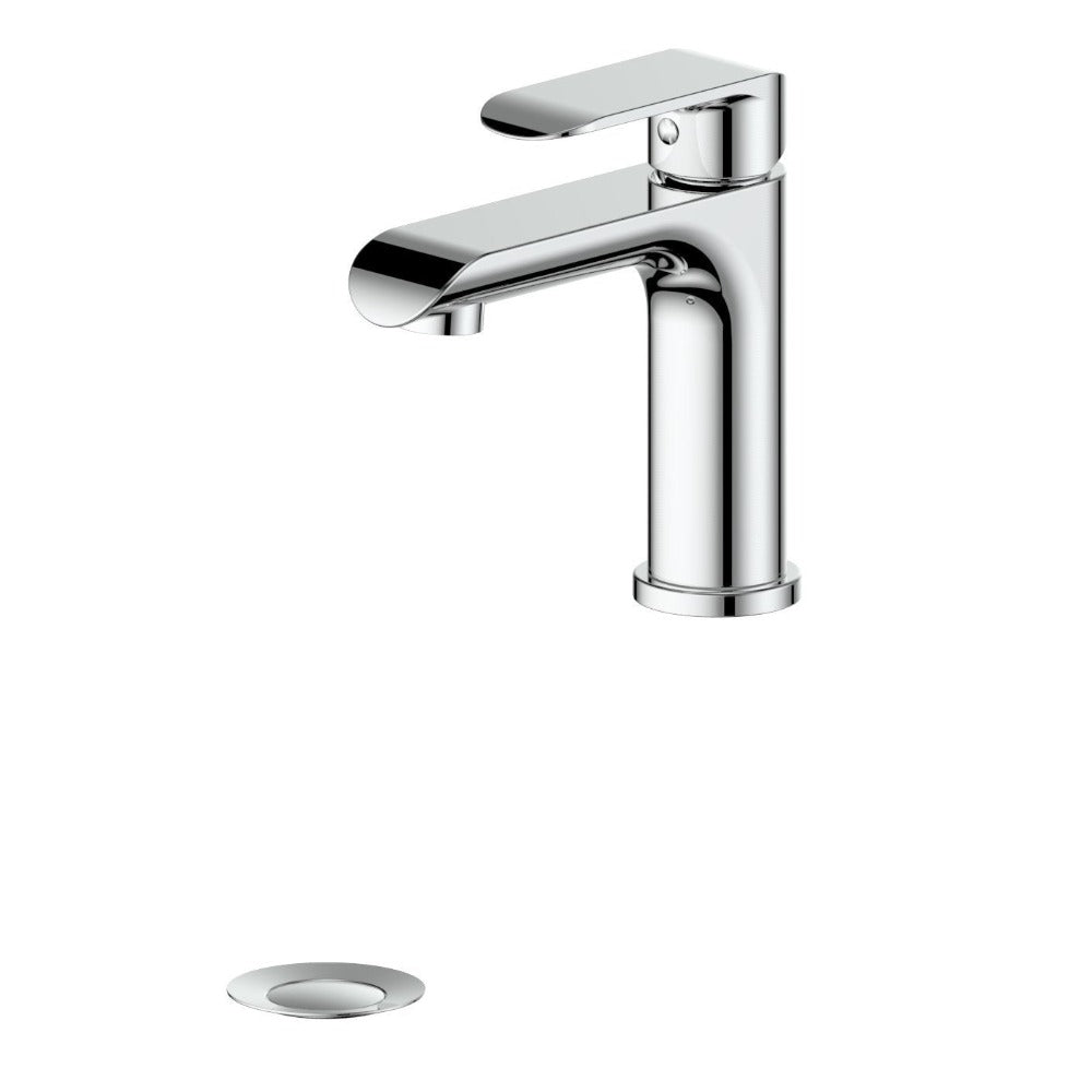 ZLINE Washoe Single Handle Chrome Bathroom Faucet - Modern Waterfall Spout Design for Bathroom Sink, Vanity & Powder Room (WSH BF CH)